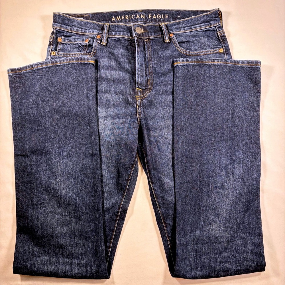 American Eagle Slim Bootcut Jeans Mens 32x34 Dark Wash Easyflex Real Good Denim